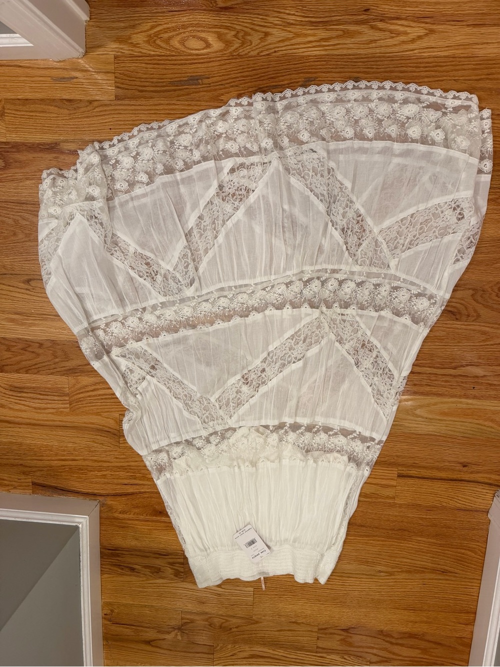White Lace Tiered Maxi Skirt